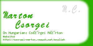 marton csorgei business card